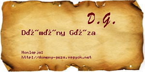 Dömény Géza névjegykártya
